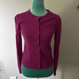 GAP Pink Cardigan Sweater Fitted Knit